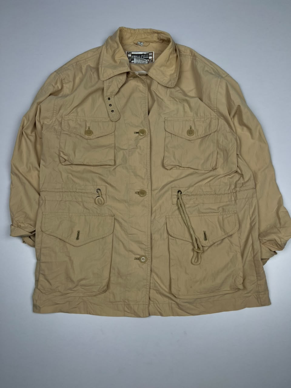 Vintage Beige Utility Field Jacket with Multi-Pocket Design – Thriftwear