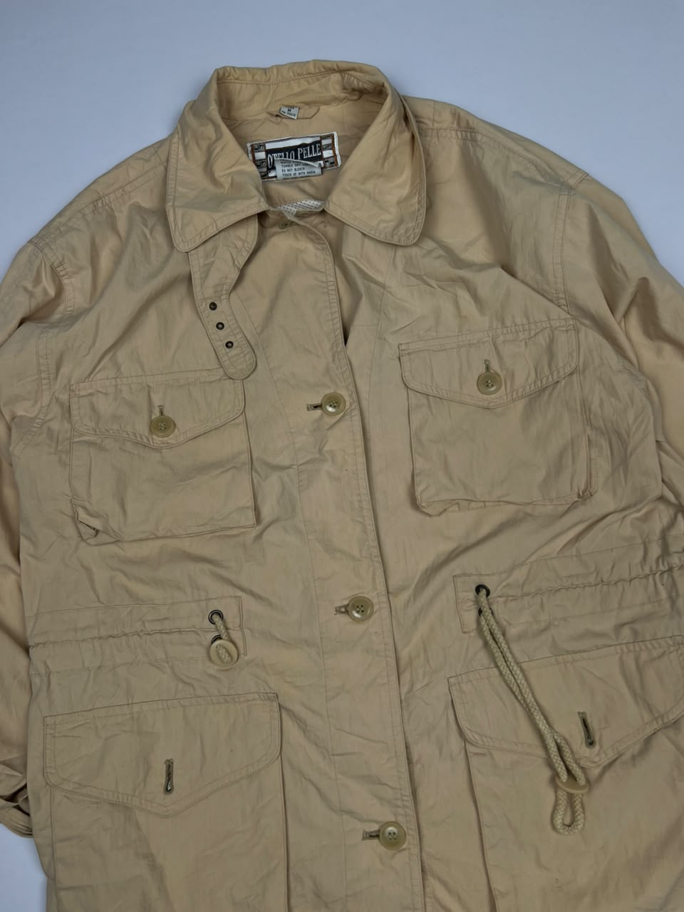 Vintage Beige Utility Field Jacket with Multi-Pocket Design – Thriftwear