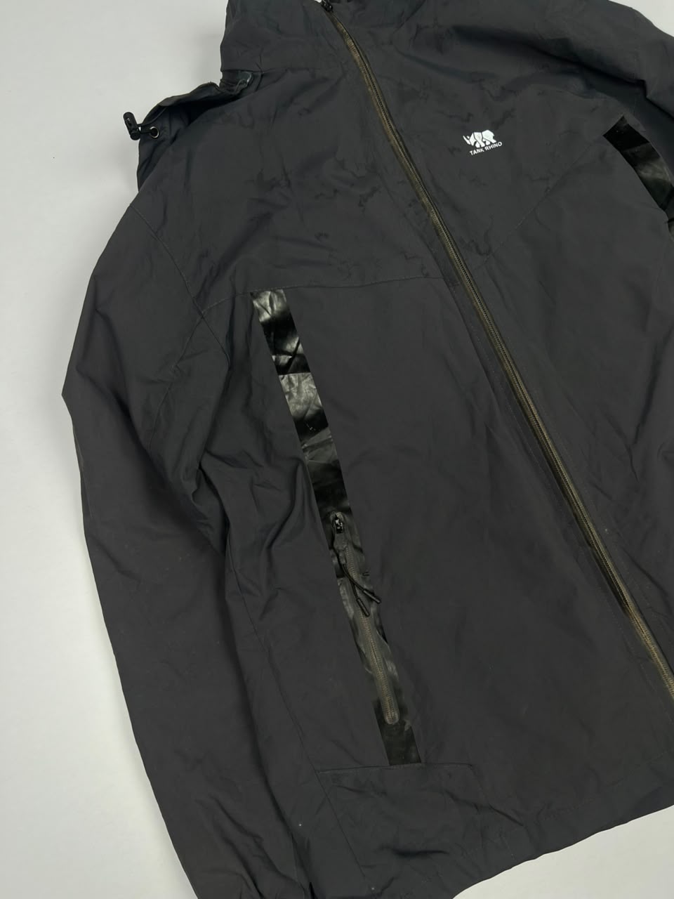 Hooded Outdoor Windbreaker Jacket with Zip Pockets ⚠️ Small Stain