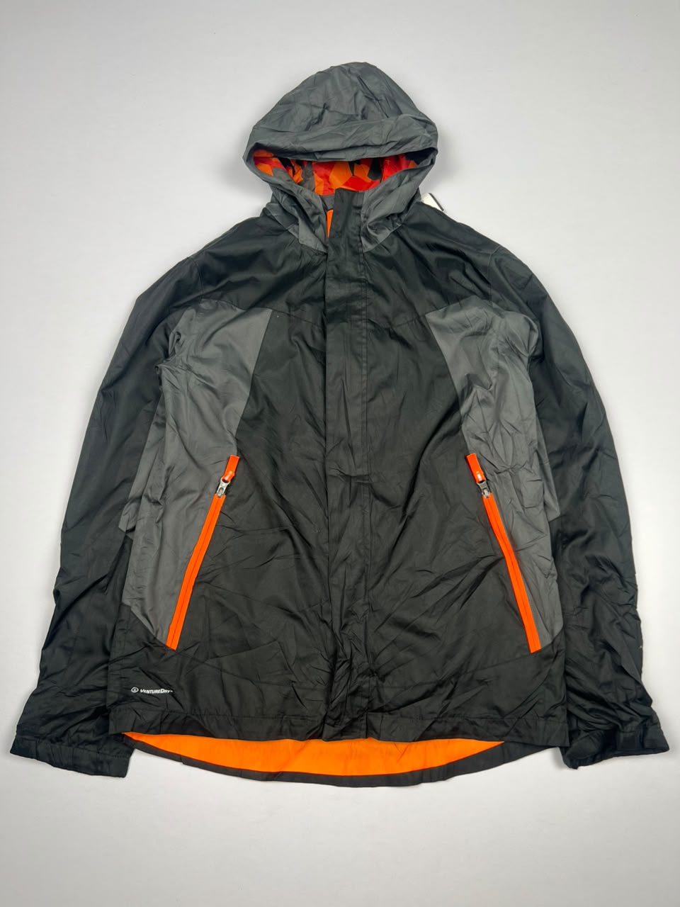 Hooded Outdoor Jacket with Orange Zip Details