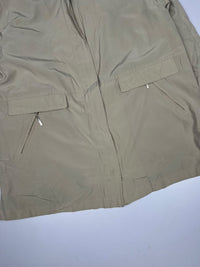 Talbots Khaki Car Coat Jacket Mid-Length Zip Front Flap Pockets Classic Preppy