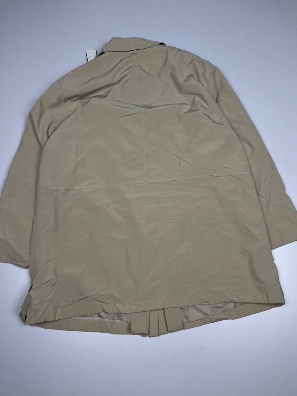 Talbots Khaki Car Coat Jacket Mid-Length Zip Front Flap Pockets Classic Preppy