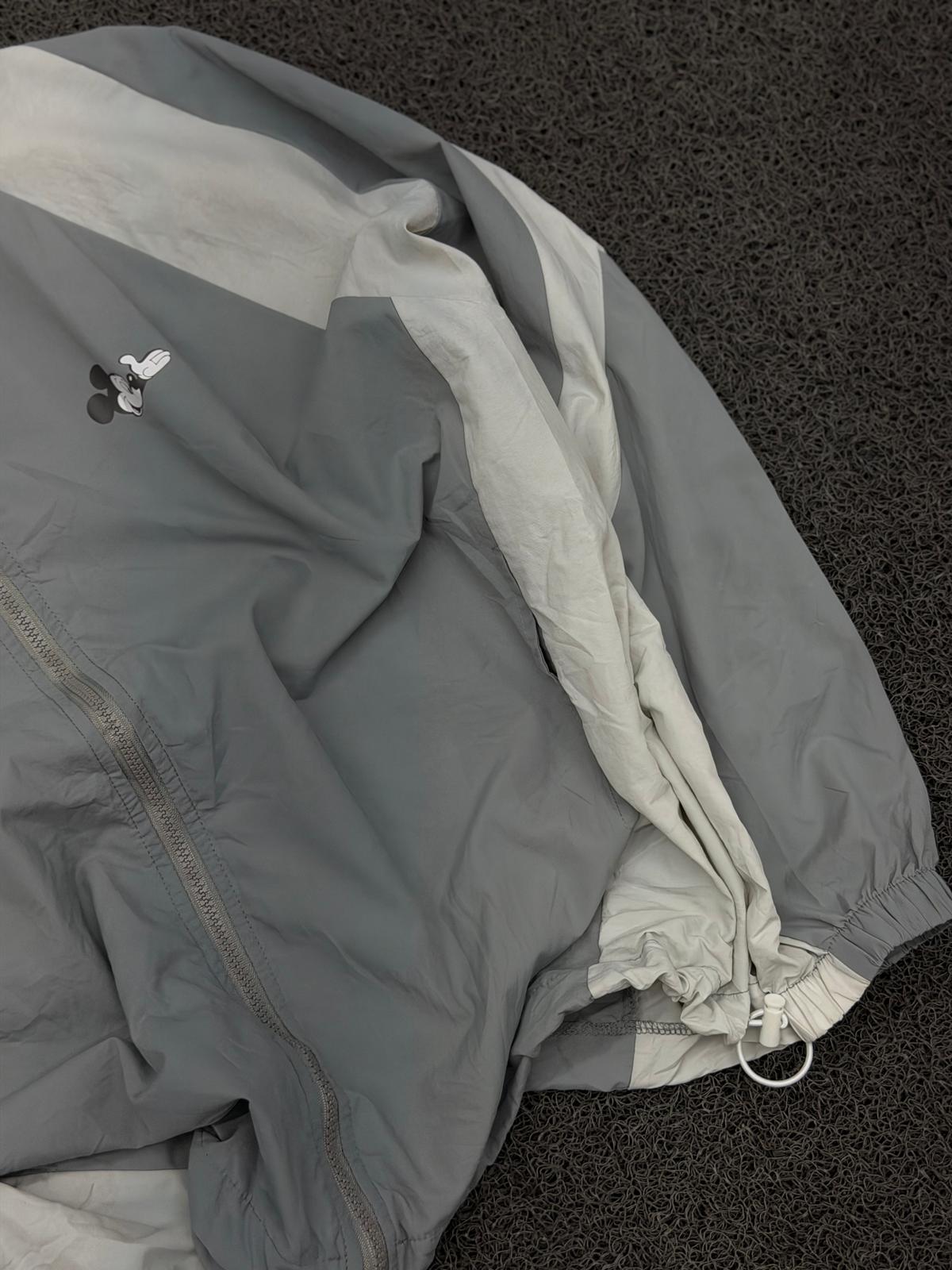 Vintage Grey Colorblock Windbreaker