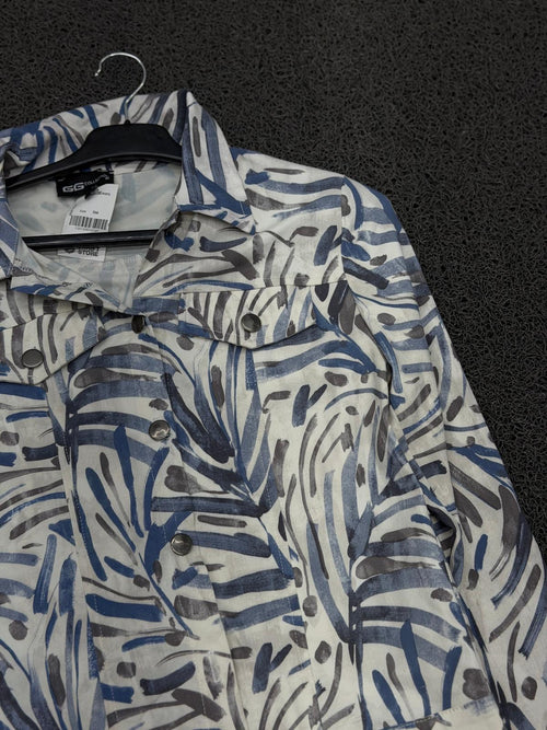 Ocean Breeze Abstract Print Jacket