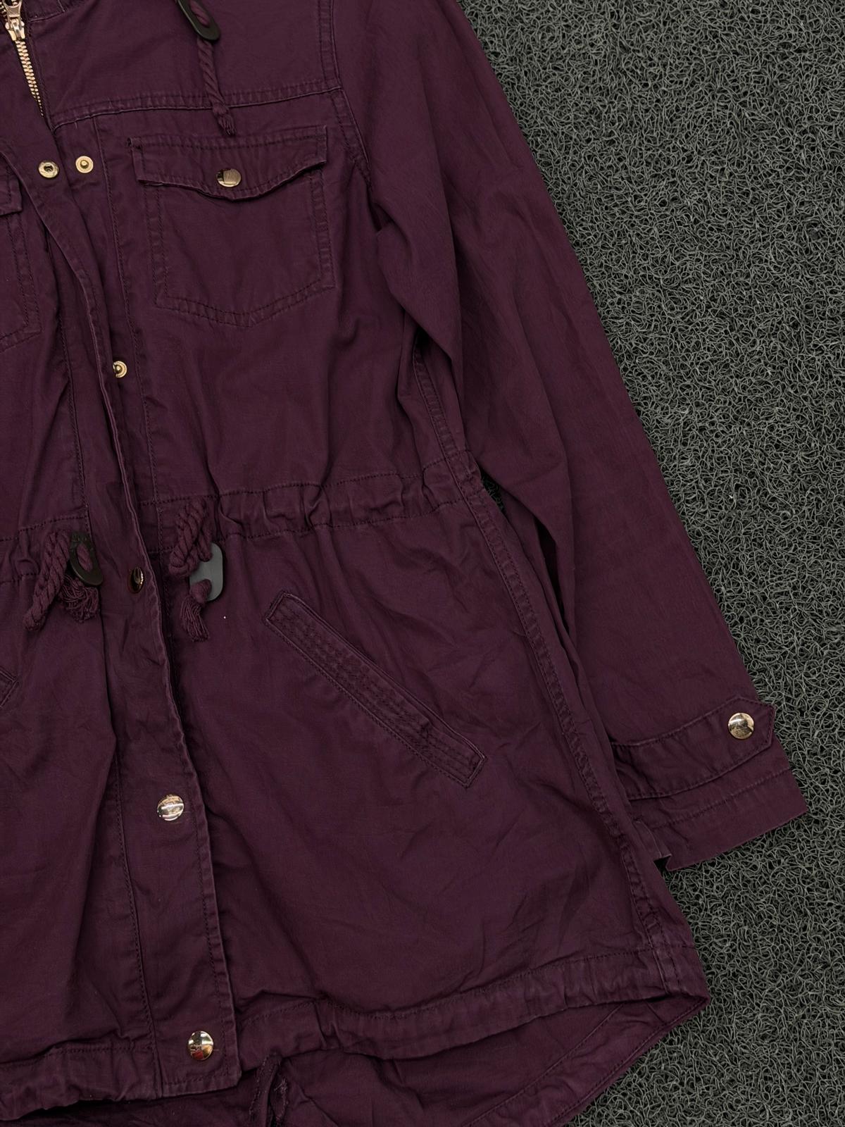 Wine Red Hooded Field Jacket