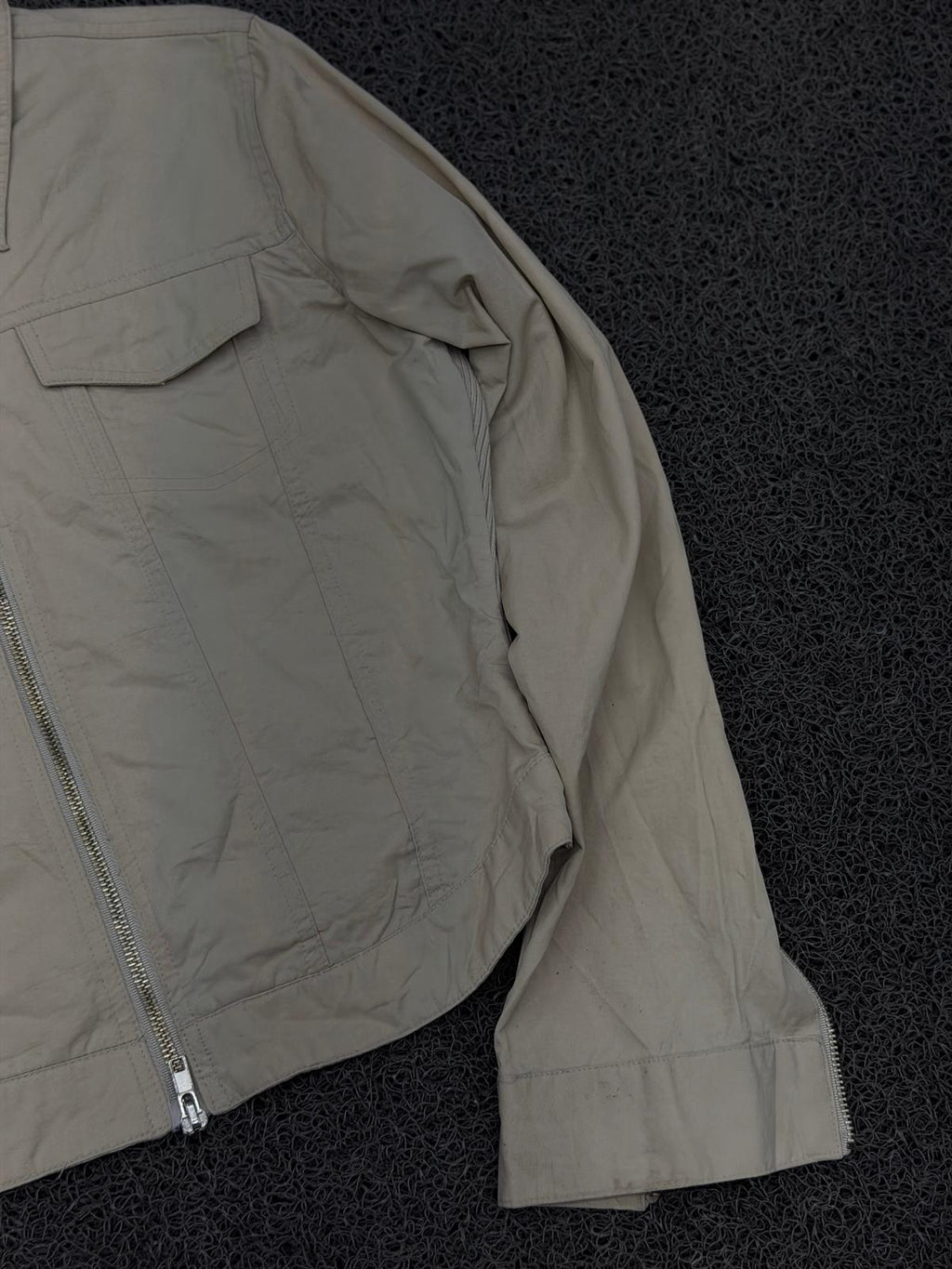 Sand Beige Cropped Utility Jacket