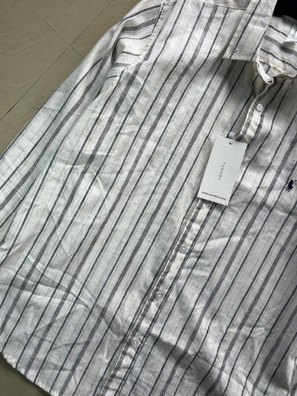 Classic White & Grey Striped Casual Shirt