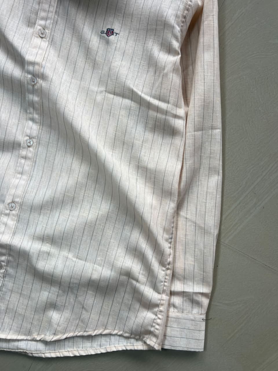 GANT Men's Light Beige Pinstripe Formal Shirt