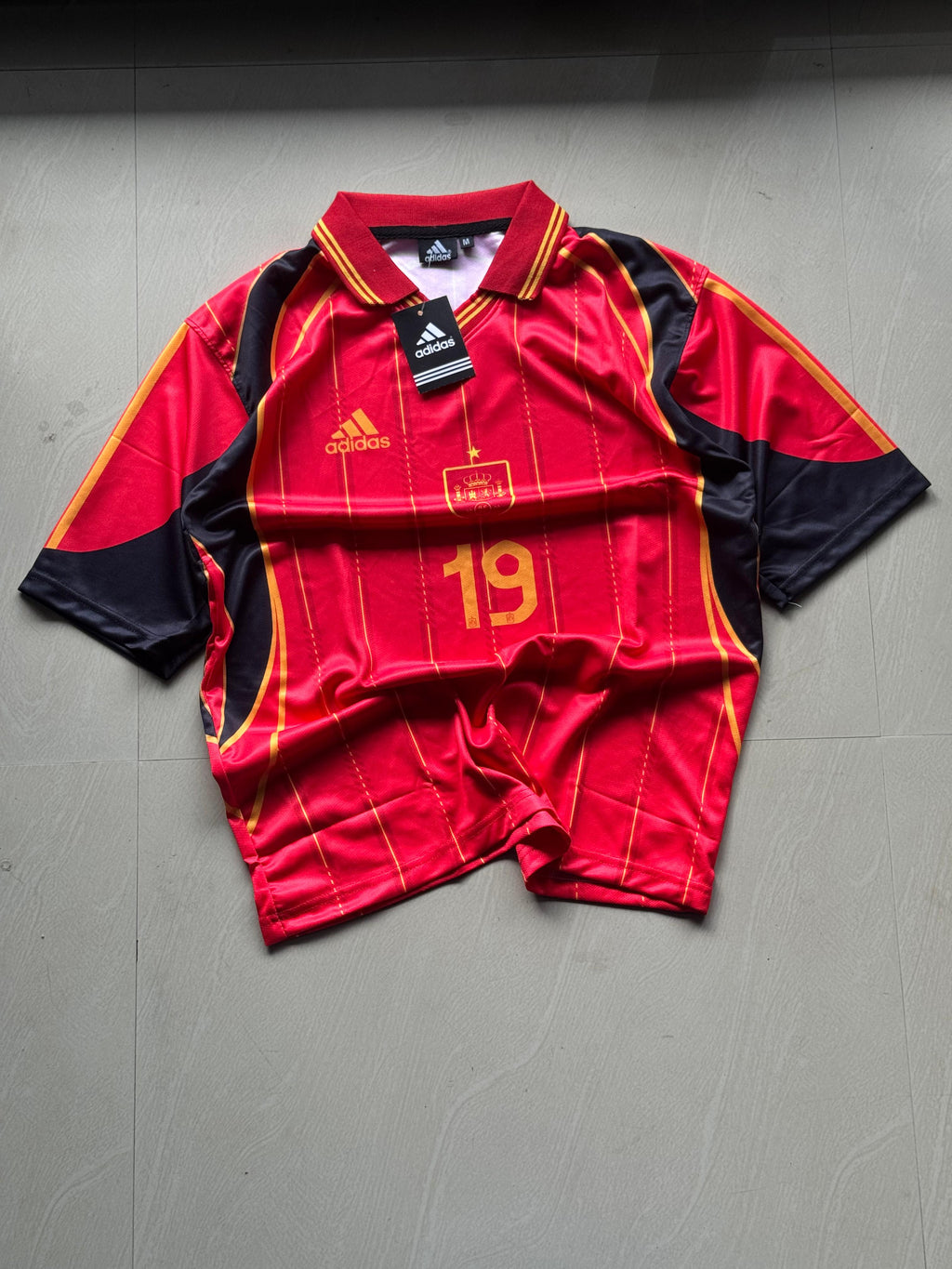Spain #19 Retro Football Jersey | 5 Sleeve | Premium Dry-Fit | The Final Fit 🇪🇸❤️💛