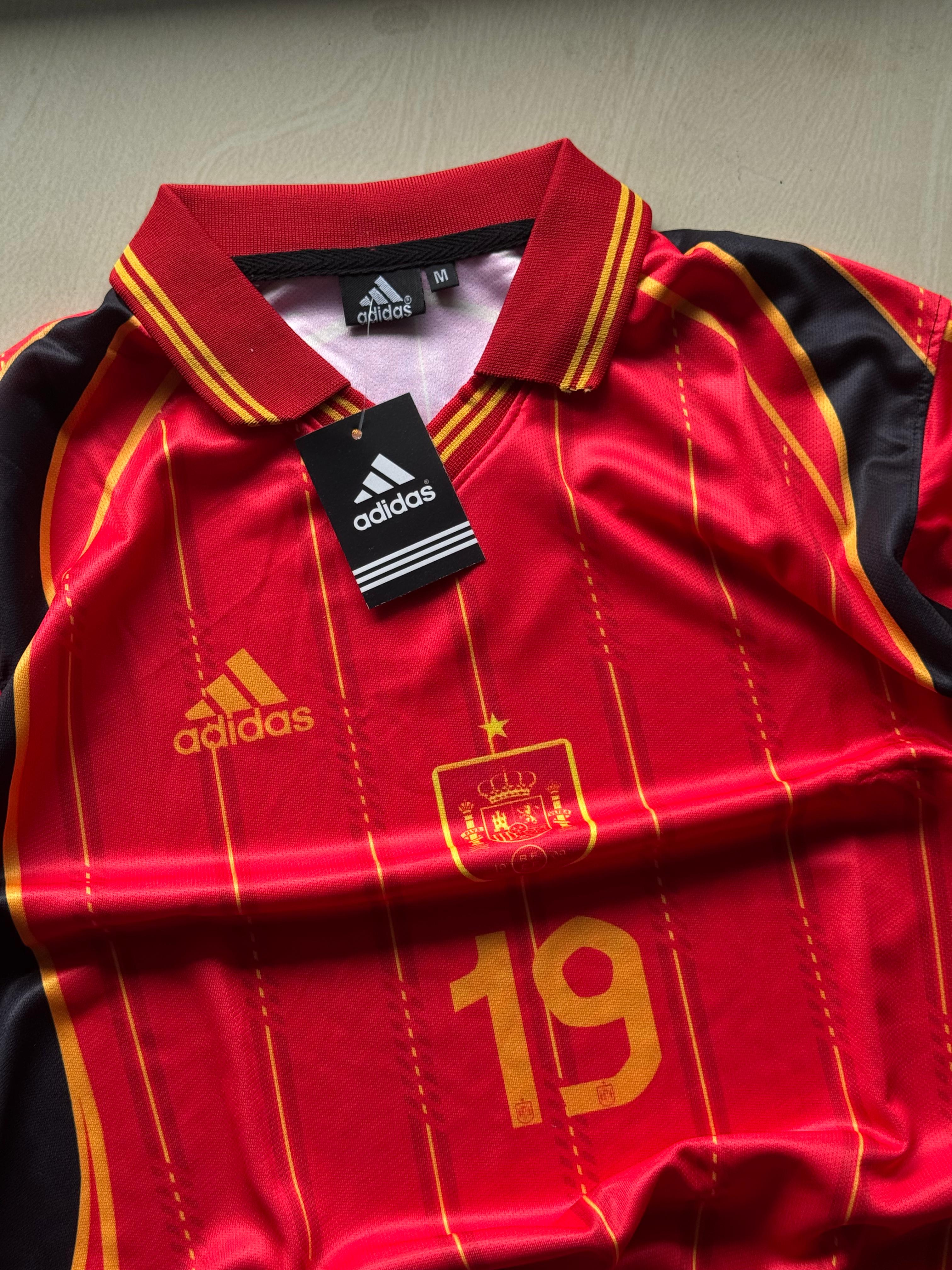 Spain #19 Retro Football Jersey | 5 Sleeve | Premium Dry-Fit | The Final Fit 🇪🇸❤️💛