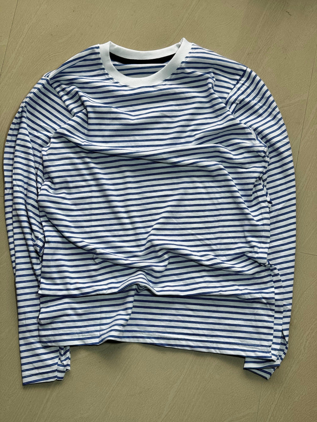 Minimal Blue Striped Full Sleeve Tee