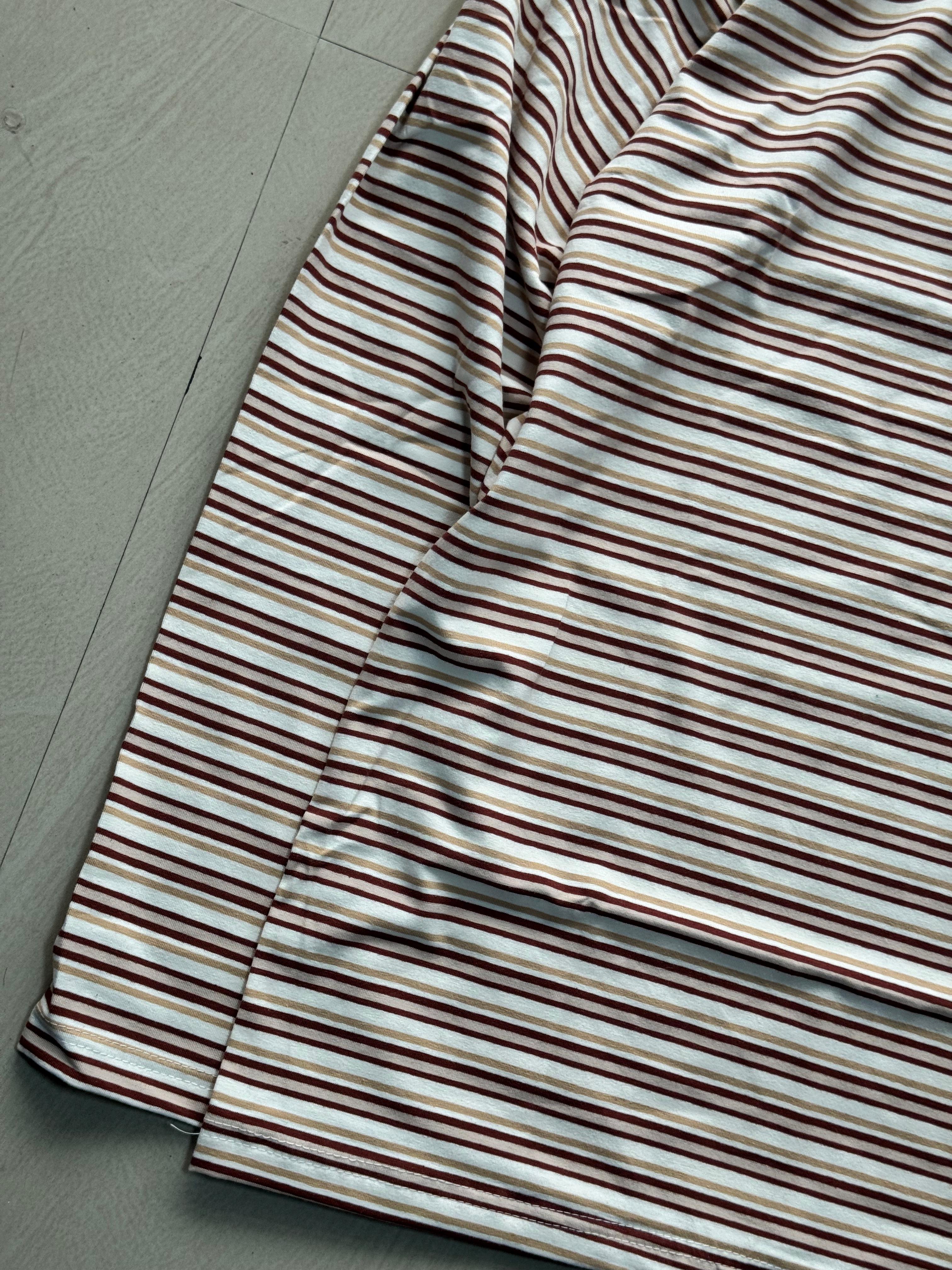 Classic Brown Stripe Long Sleeve Tees