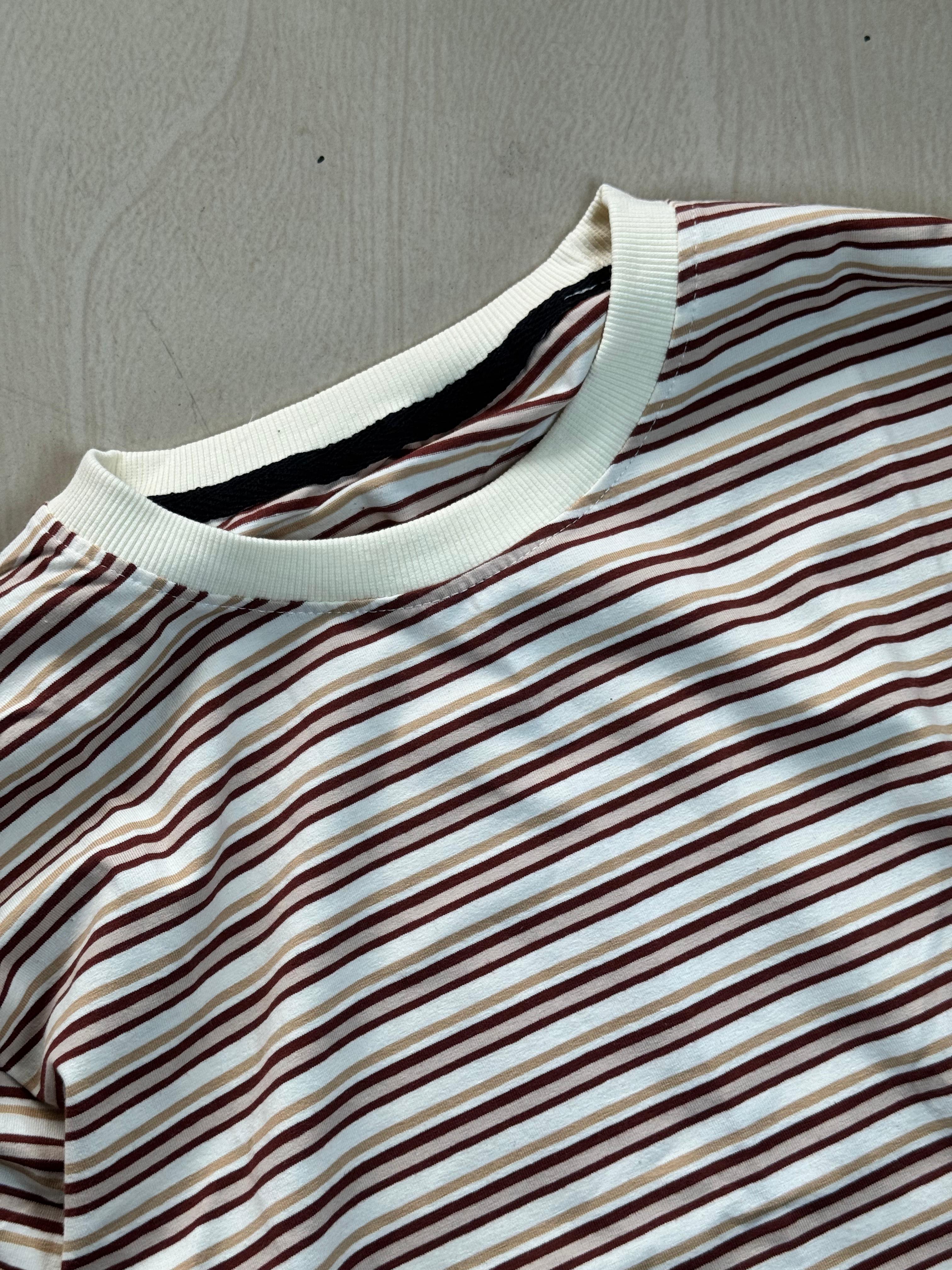 Classic Brown Stripe Long Sleeve Tees