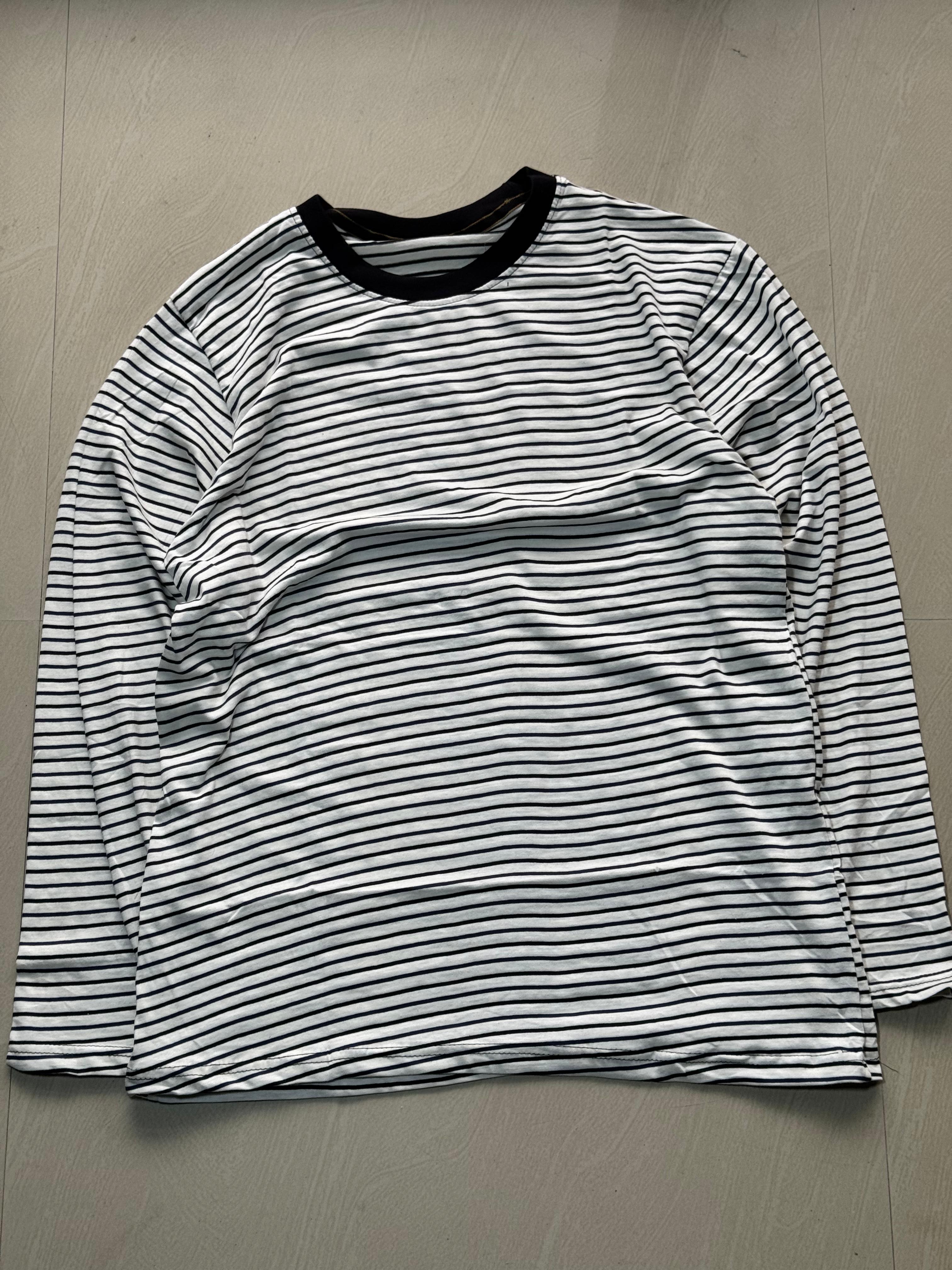 Black & White Striped Full Sleeve T-Shirt * Classic Monochrome Stripe Long Sleeve T
