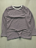 Maroon & White Striped Full Sleeve T-Shirt