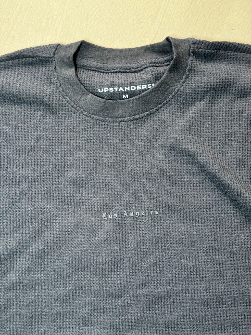 Charcoal Grey Waffle Knit Full Sleeve Tee