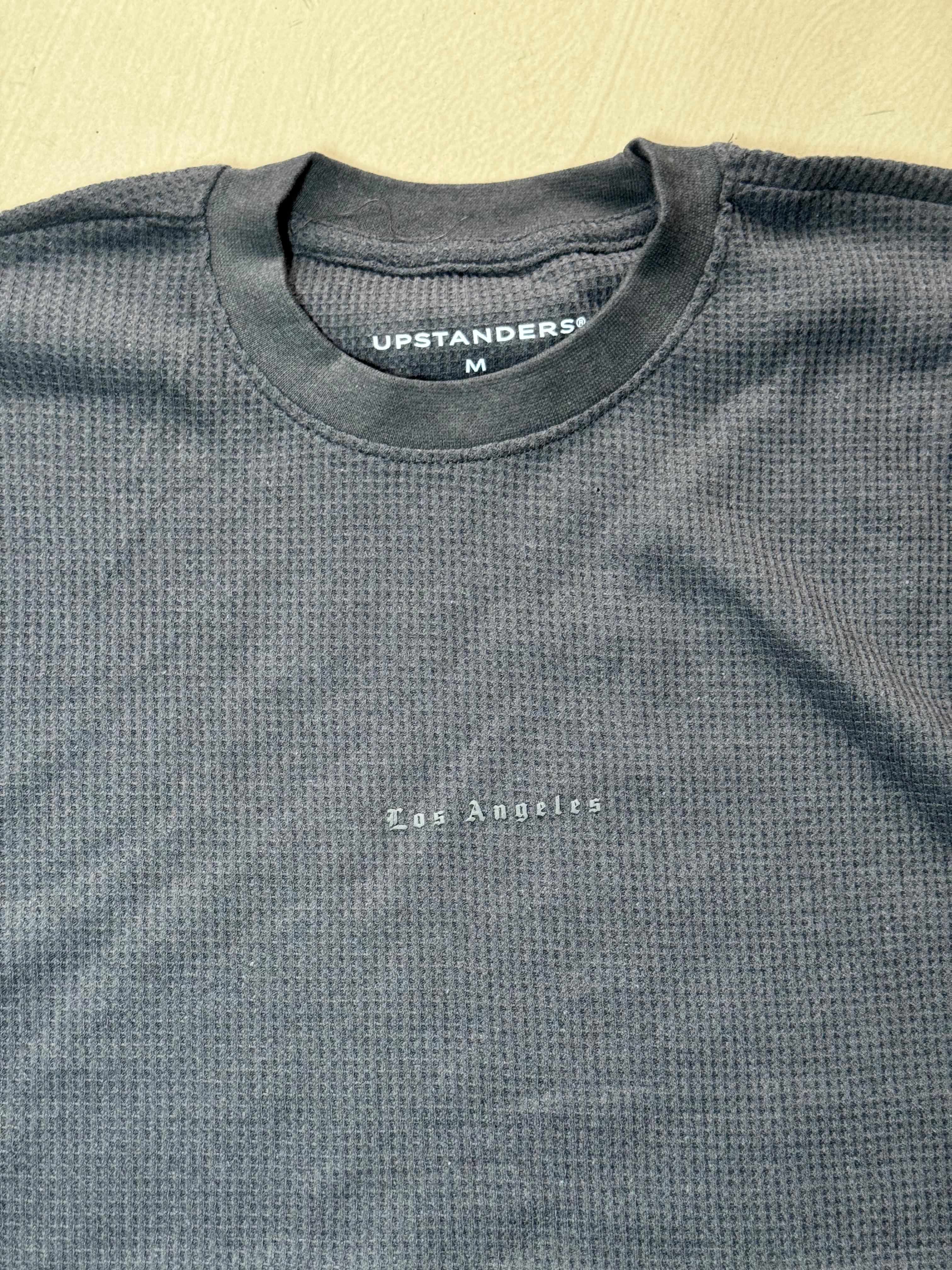 Charcoal Grey Waffle Knit Full Sleeve Tee