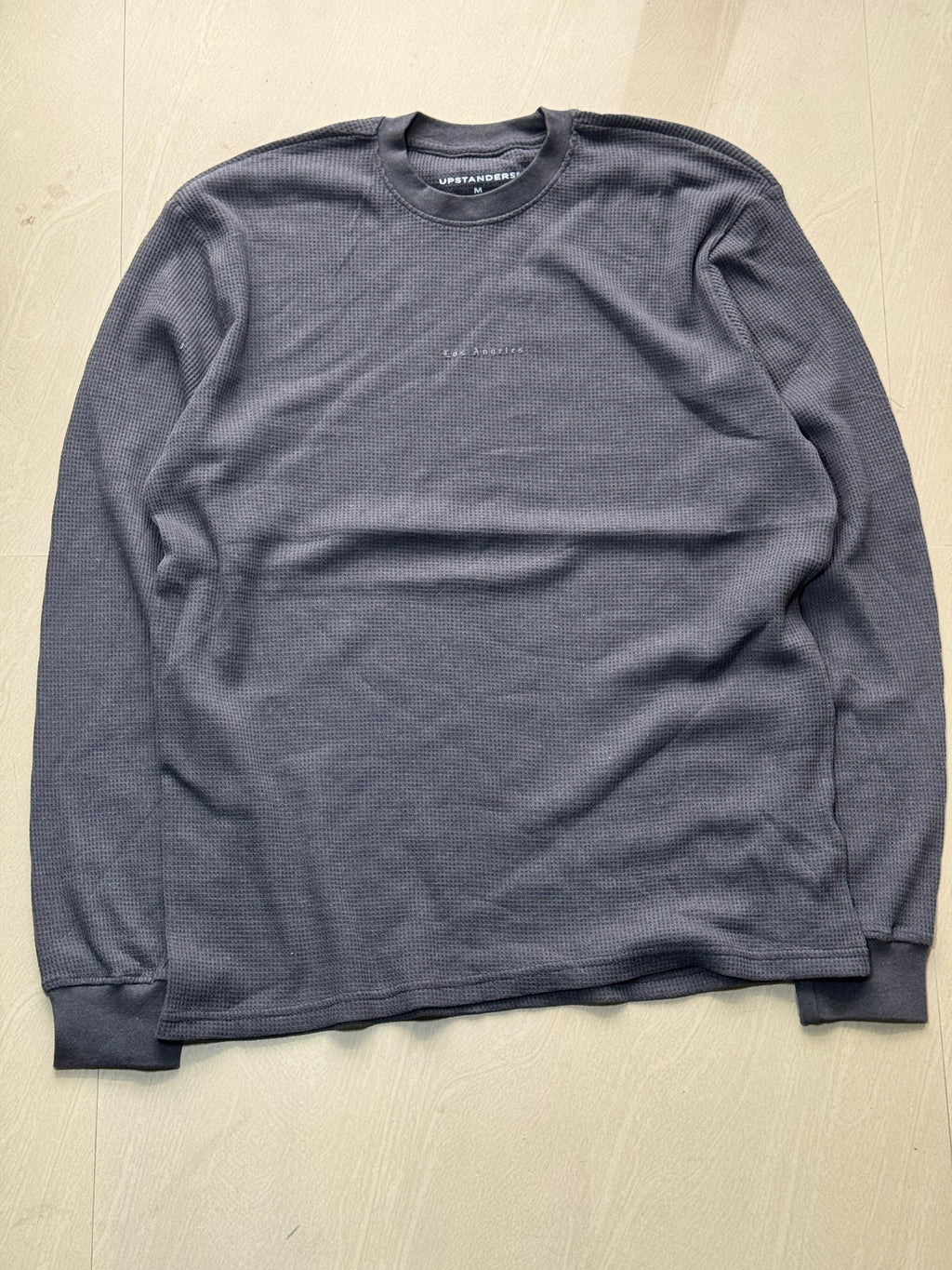 Charcoal Grey Waffle Knit Full Sleeve Tee