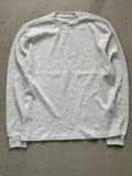 Classic White Waffle Knit Full Sleeve Tee