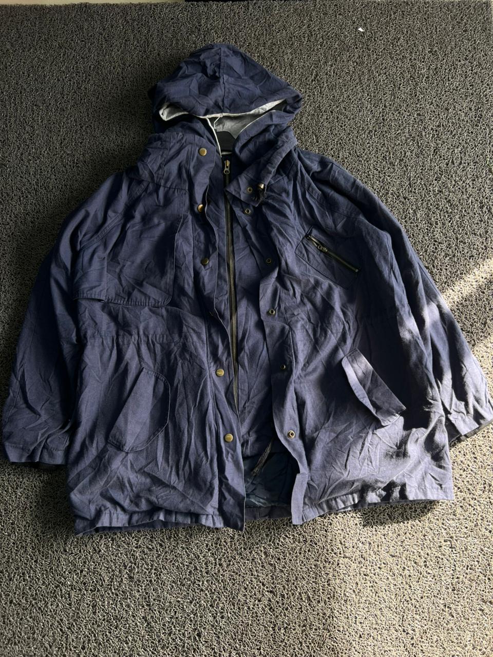 Navy Utility Hooded Multi-Pocket Field Jacket