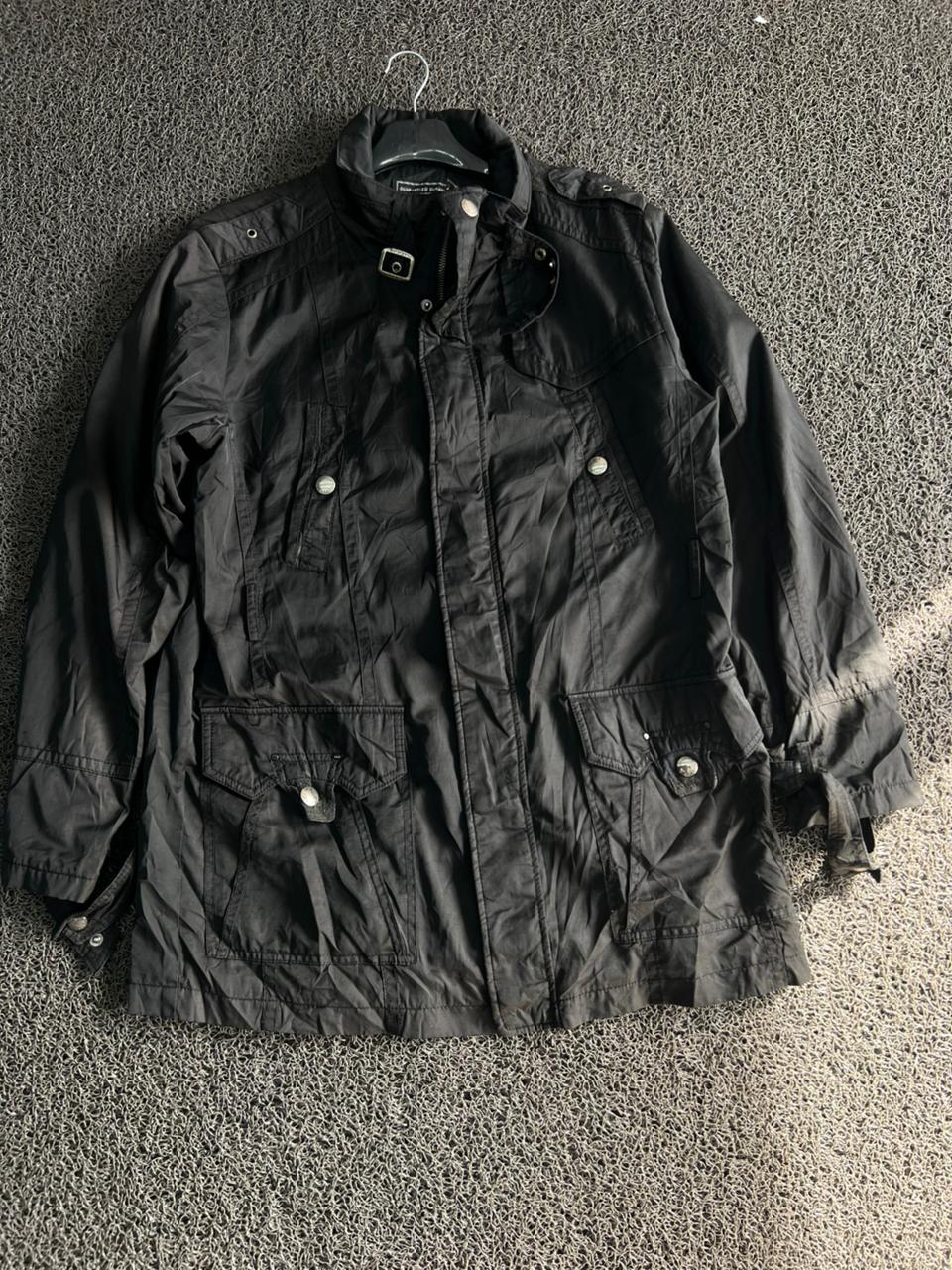 Black Multi-Pocket Utility Field Jacket