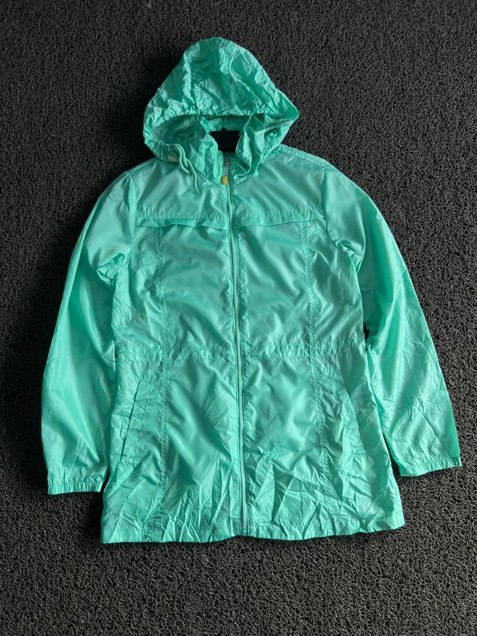 Mint Breeze Lightweight Hooded Windbreaker Jacket