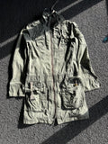 Olive Green Hooded Utility Parka Jacket