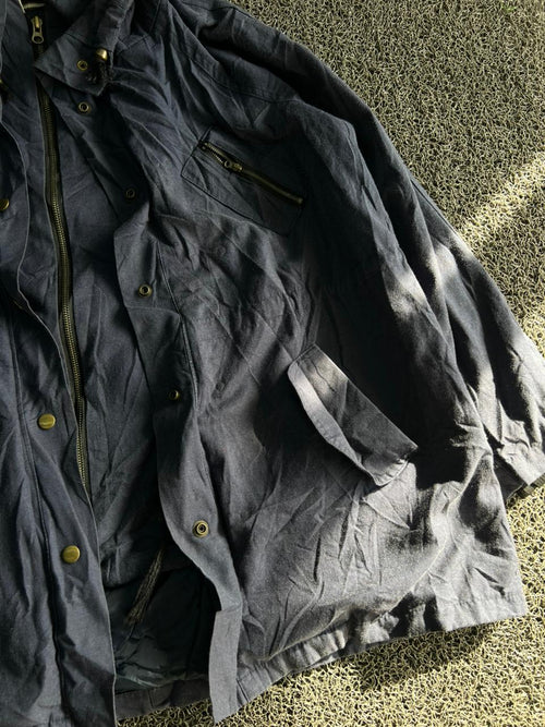 Navy Utility Hooded Multi-Pocket Field Jacket