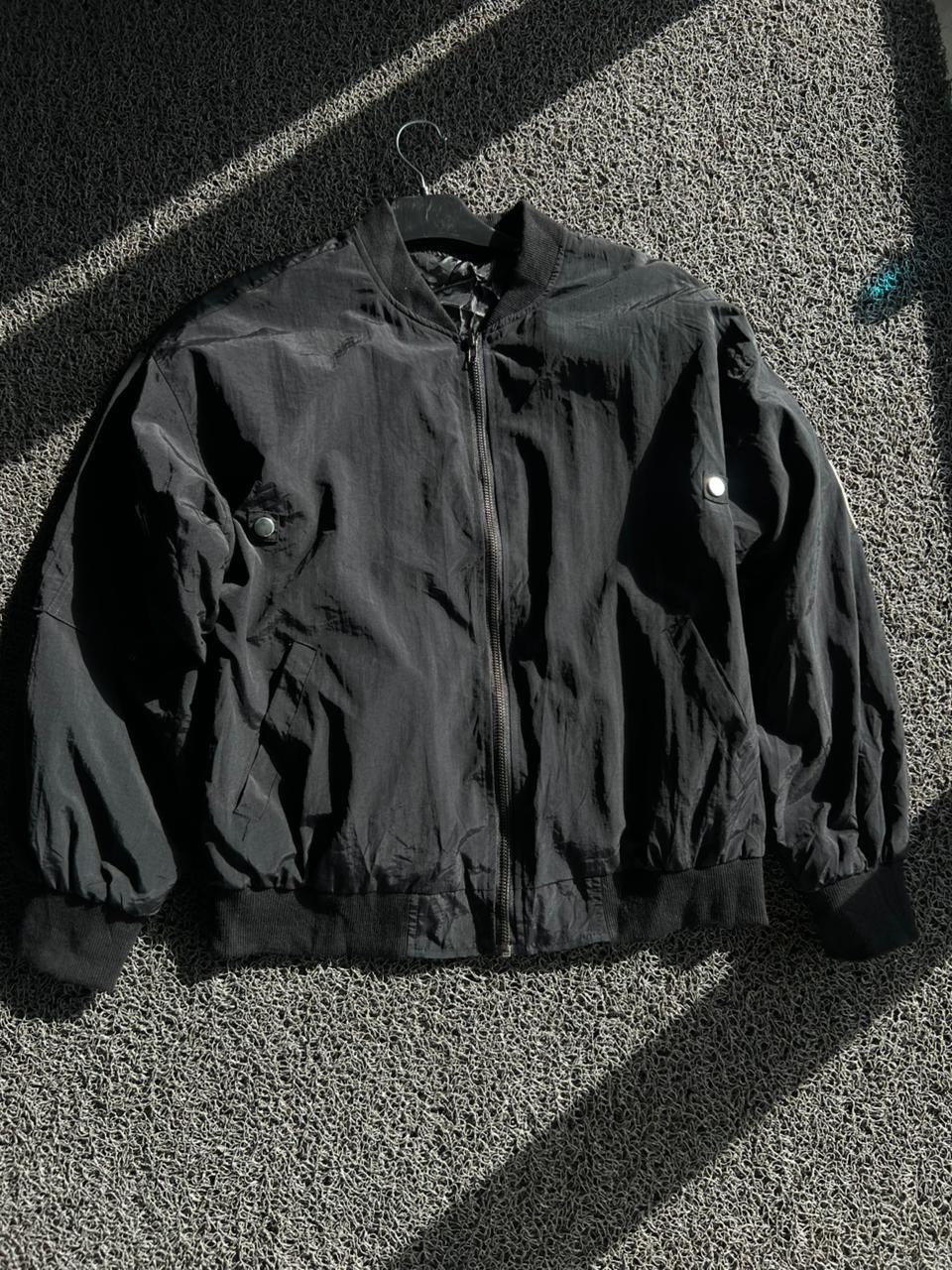 Classic Black Lightweight Bomber Jacket