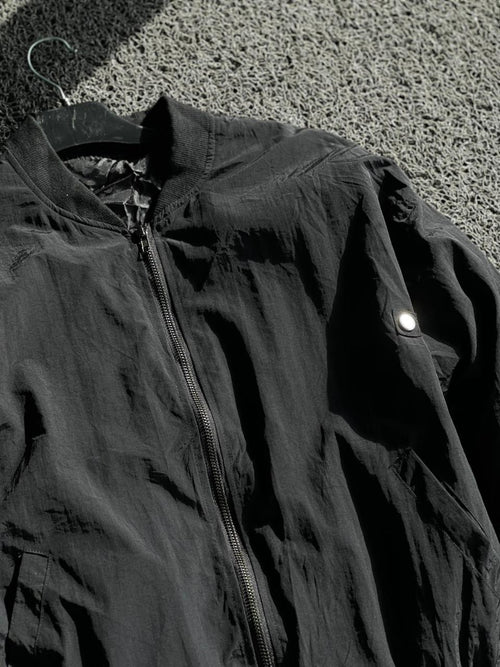 Classic Black Lightweight Bomber Jacket
