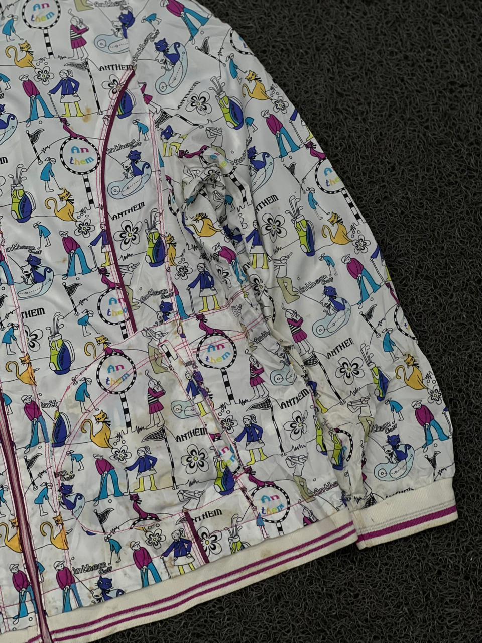 Anthem White All-Over Graphic Print Zip-Up Jacket