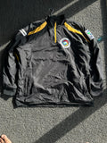 Black & Gold Quarter-Zip Athletic Windbreaker Jacket
