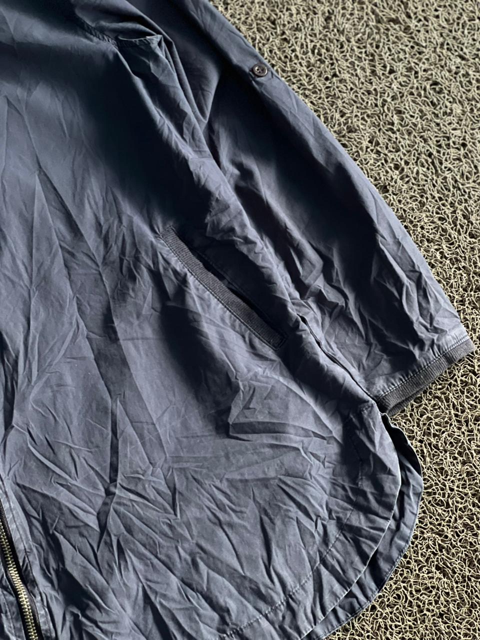 Slate Blue Lightweight Zip-Up Casual Jacket