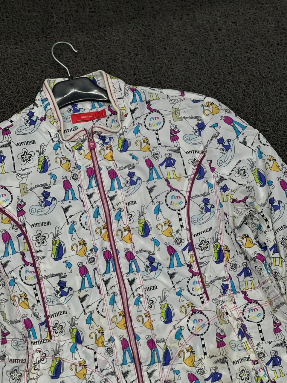 Anthem White All-Over Graphic Print Zip-Up Jacket
