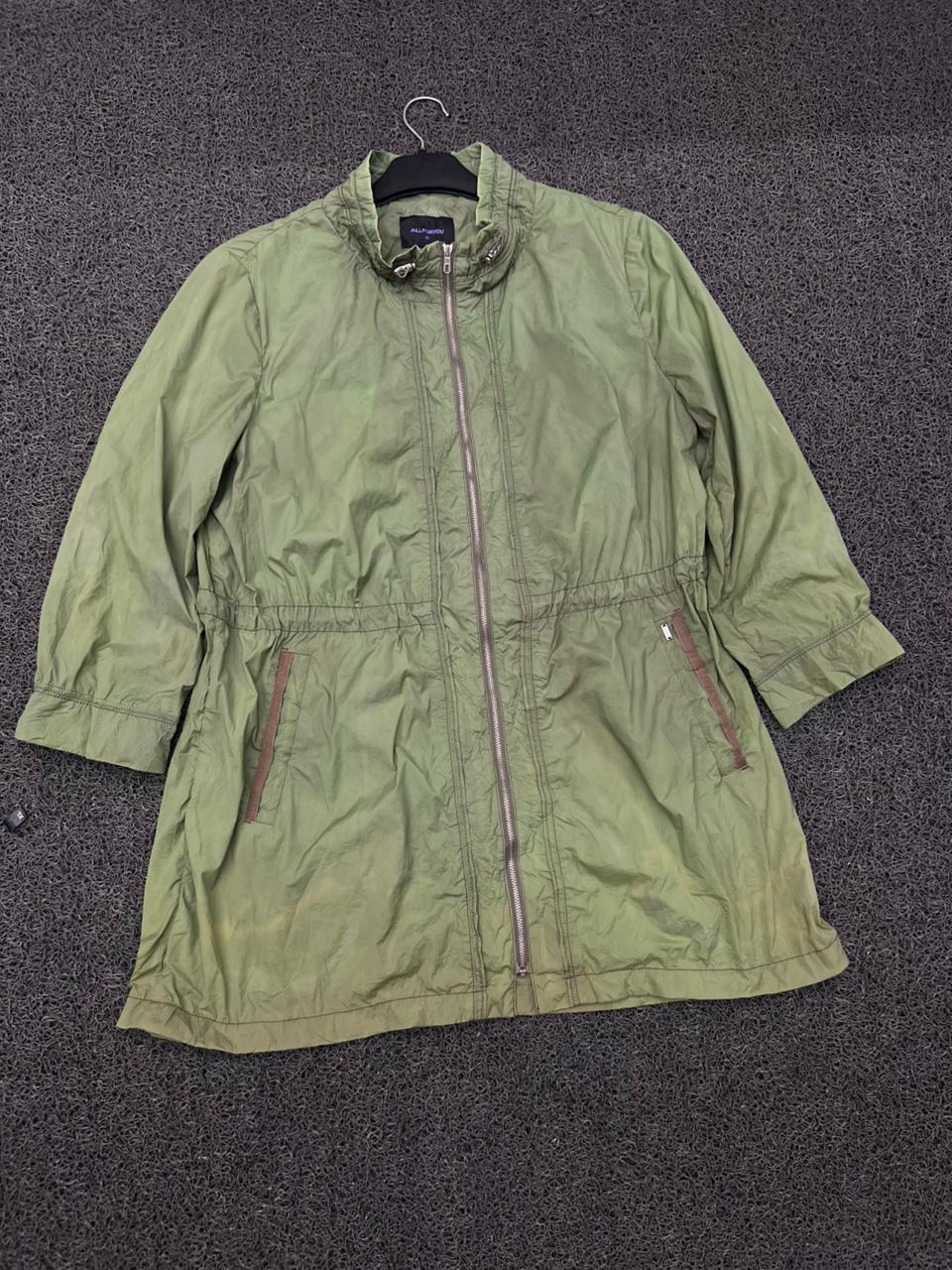 Olive Green Lightweight Utility Zip Jacket
