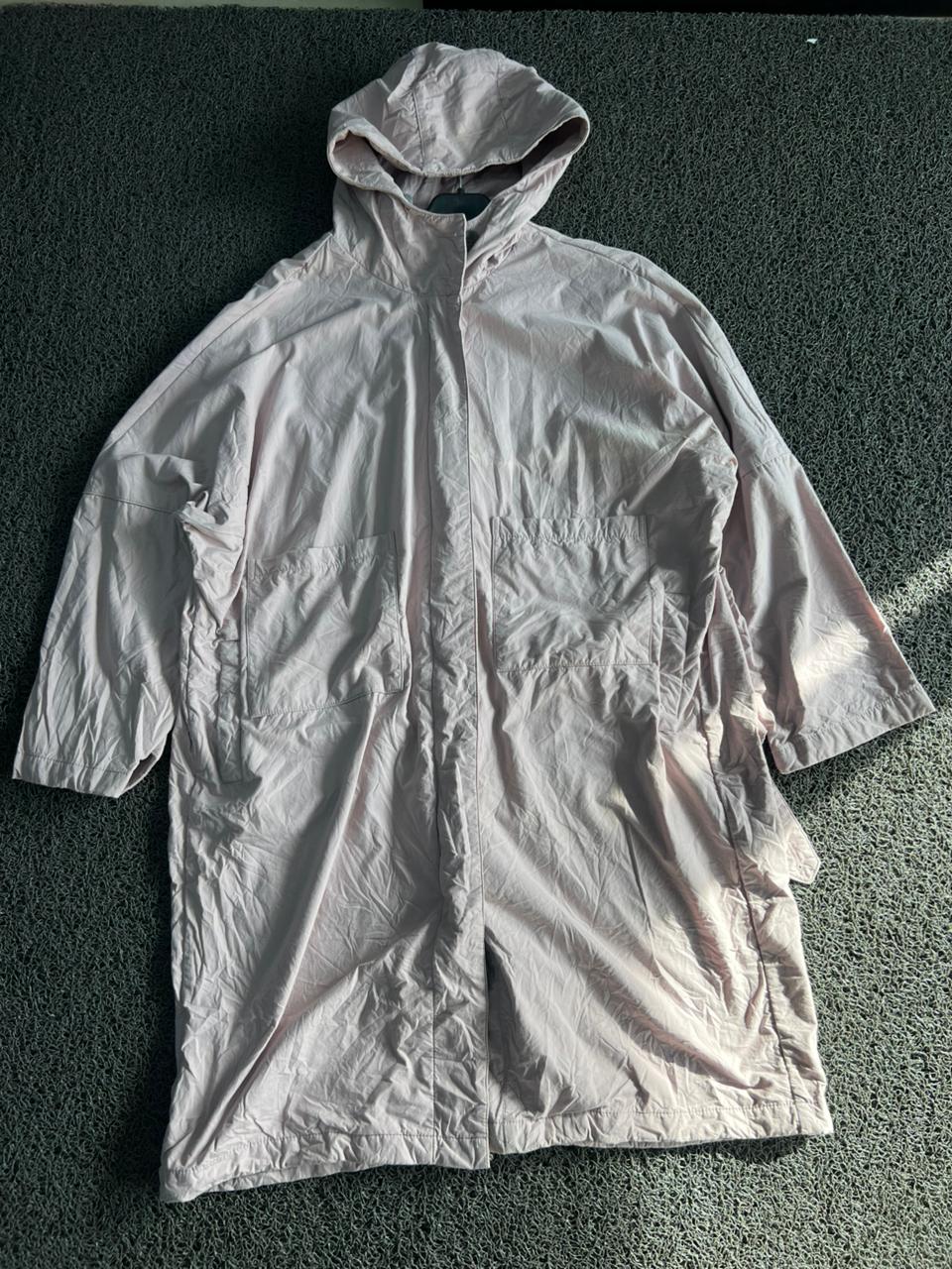 Blush Pink Oversized Hooded Utility Jacket