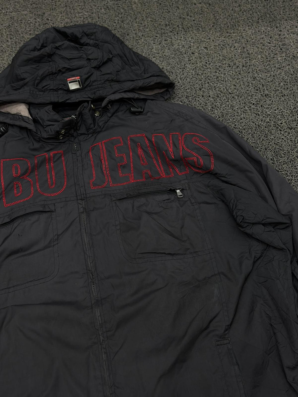 FUBU Jeans Black Hooded Windbreaker Jacket
