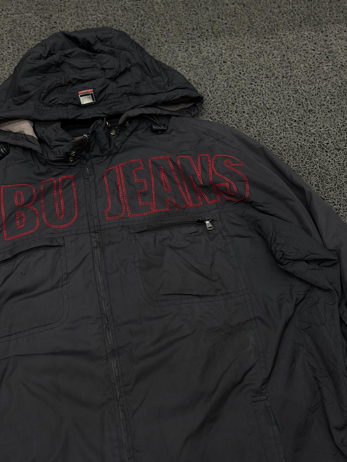 FUBU Jeans Black Hooded Windbreaker Jacket