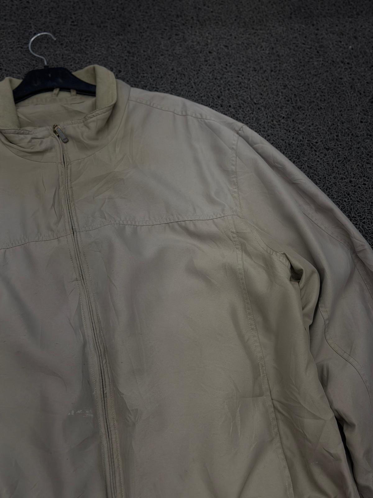 Vintage Beige Lightweight Zip-Up Jacket