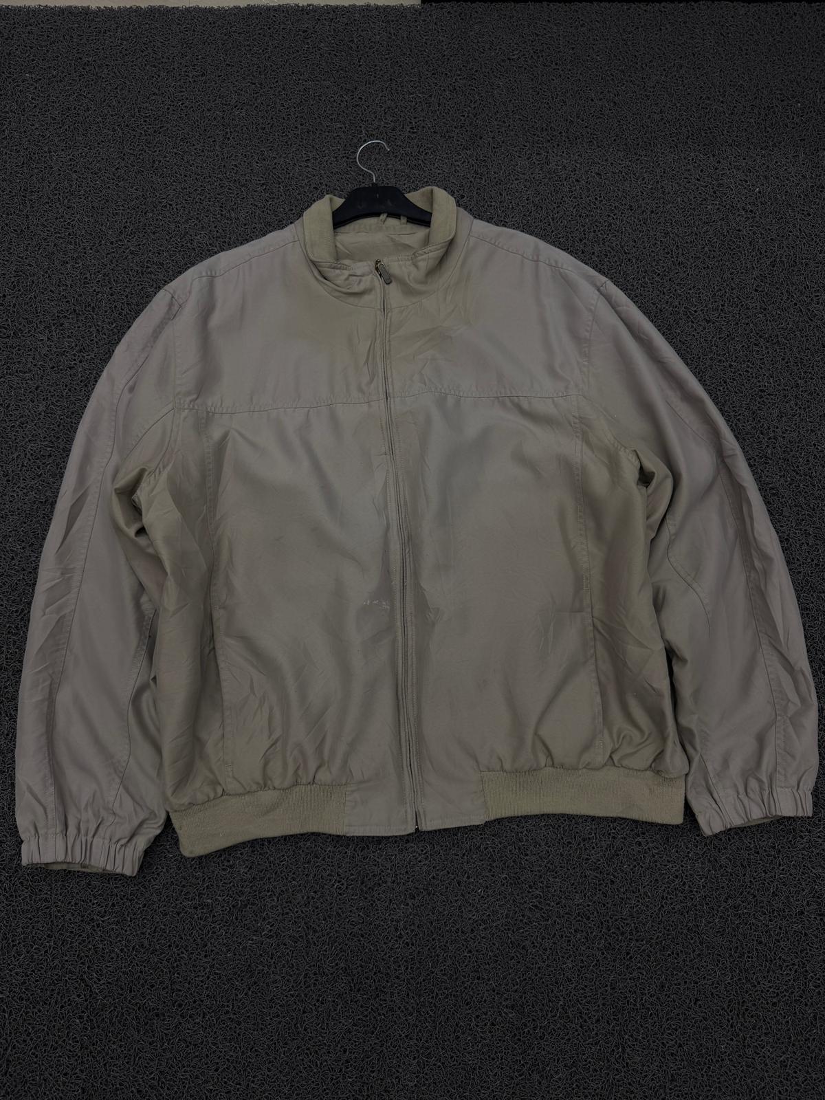 Vintage Beige Lightweight Zip-Up Jacket