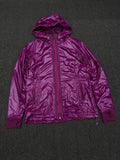 Vintage Glossy Purple Hooded Jacket
