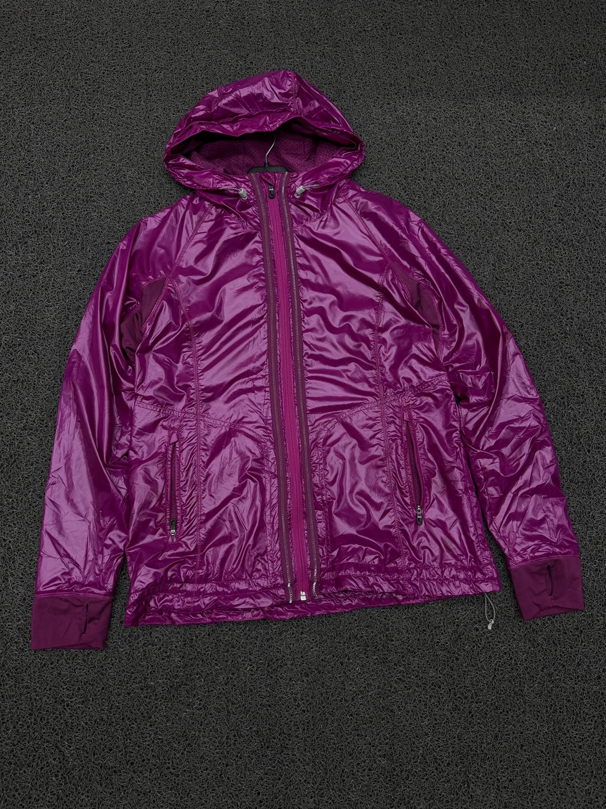 Vintage Glossy Purple Hooded Jacket