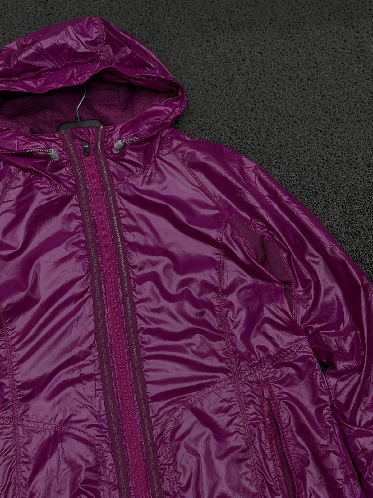 Vintage Glossy Purple Hooded Jacket