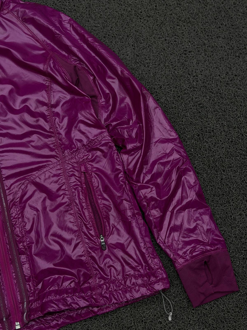 Vintage Glossy Purple Hooded Jacket
