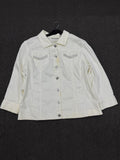Vintage Ivory Rhinestone Detail Denim Jacket