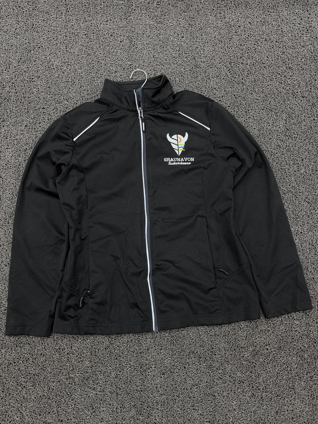 Shaunavon Saskatchewan Embroidered Black Softshell Jacket