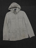 Vintage Beige Utility Hooded Field Jacket