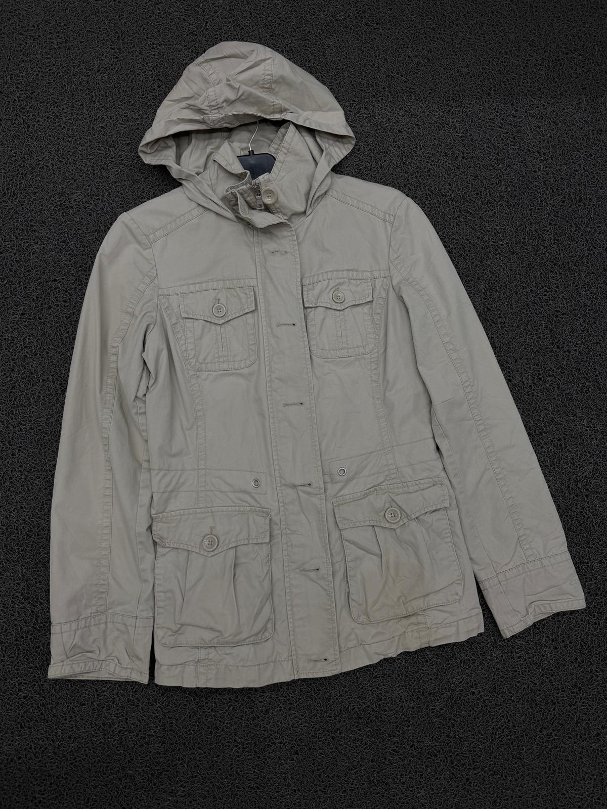 Vintage Beige Utility Hooded Field Jacket