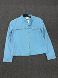 Vintage Sky Blue Button-Up Utility Jacket