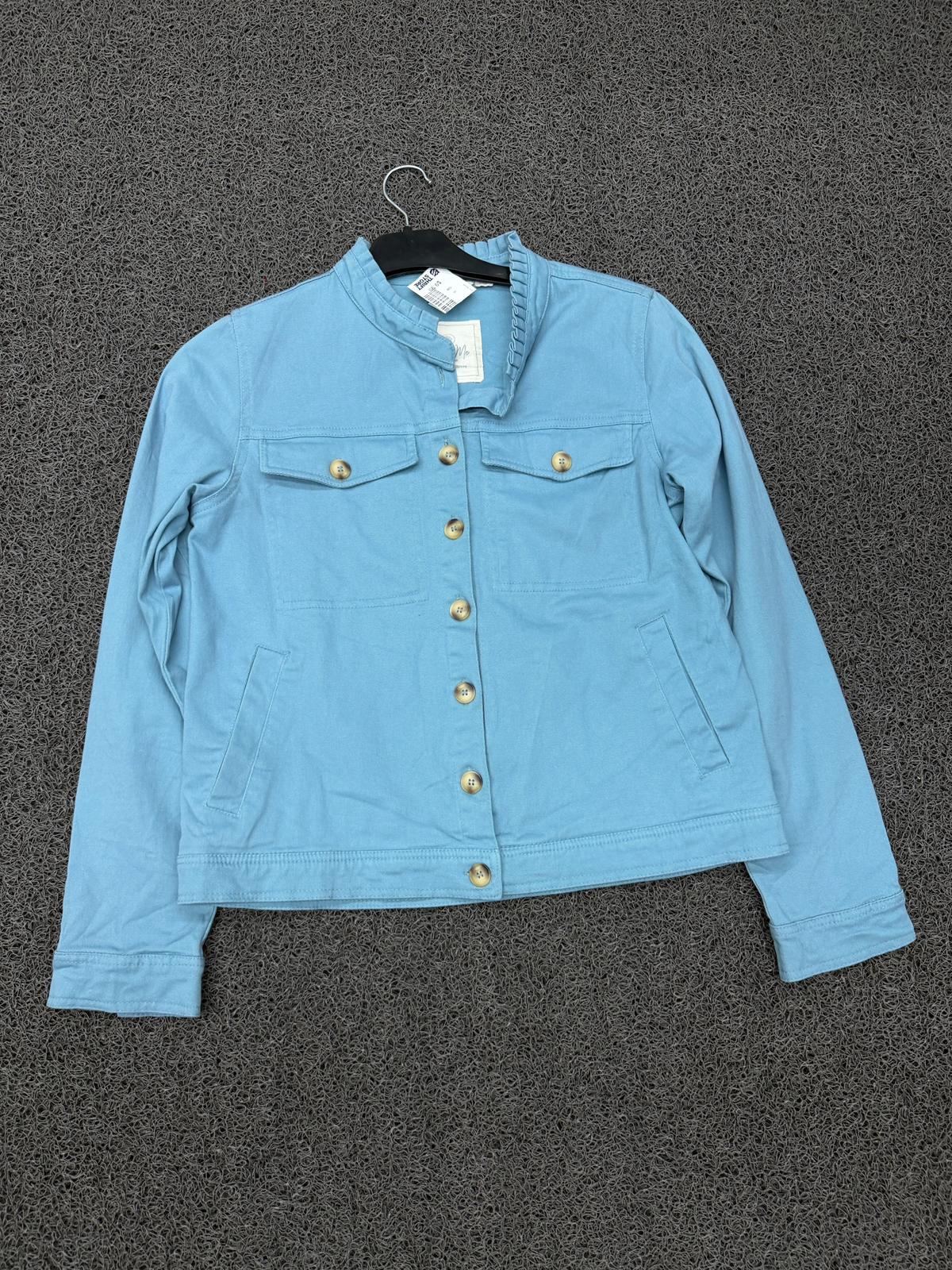 Vintage Sky Blue Button-Up Utility Jacket